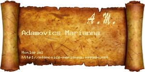 Adamovics Marianna névjegykártya